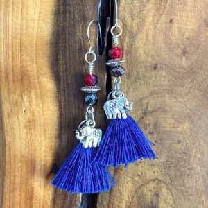 Elephant Tassel Dangle Earrings